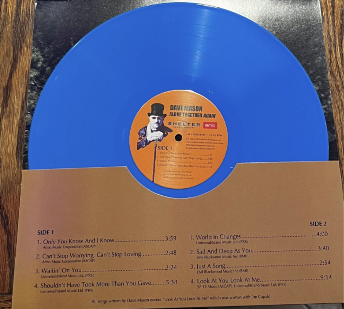 Alone Together Again on Blue Vinyl- Album Page — Dave Mason - The